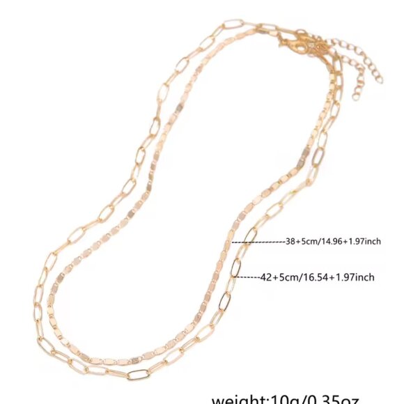 14K Gold Filled Paper Clip Layered Gold Filled Necklace - Picture 4 of 5